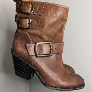 Lucky Brand Women’s Tommie Brown‎ Leather Ankle Boots size 6.5 Western